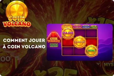 Écran de jeu de la machine à sous Coin Volcano